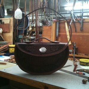 Chic Dark Brown Woven Shoulder Bag